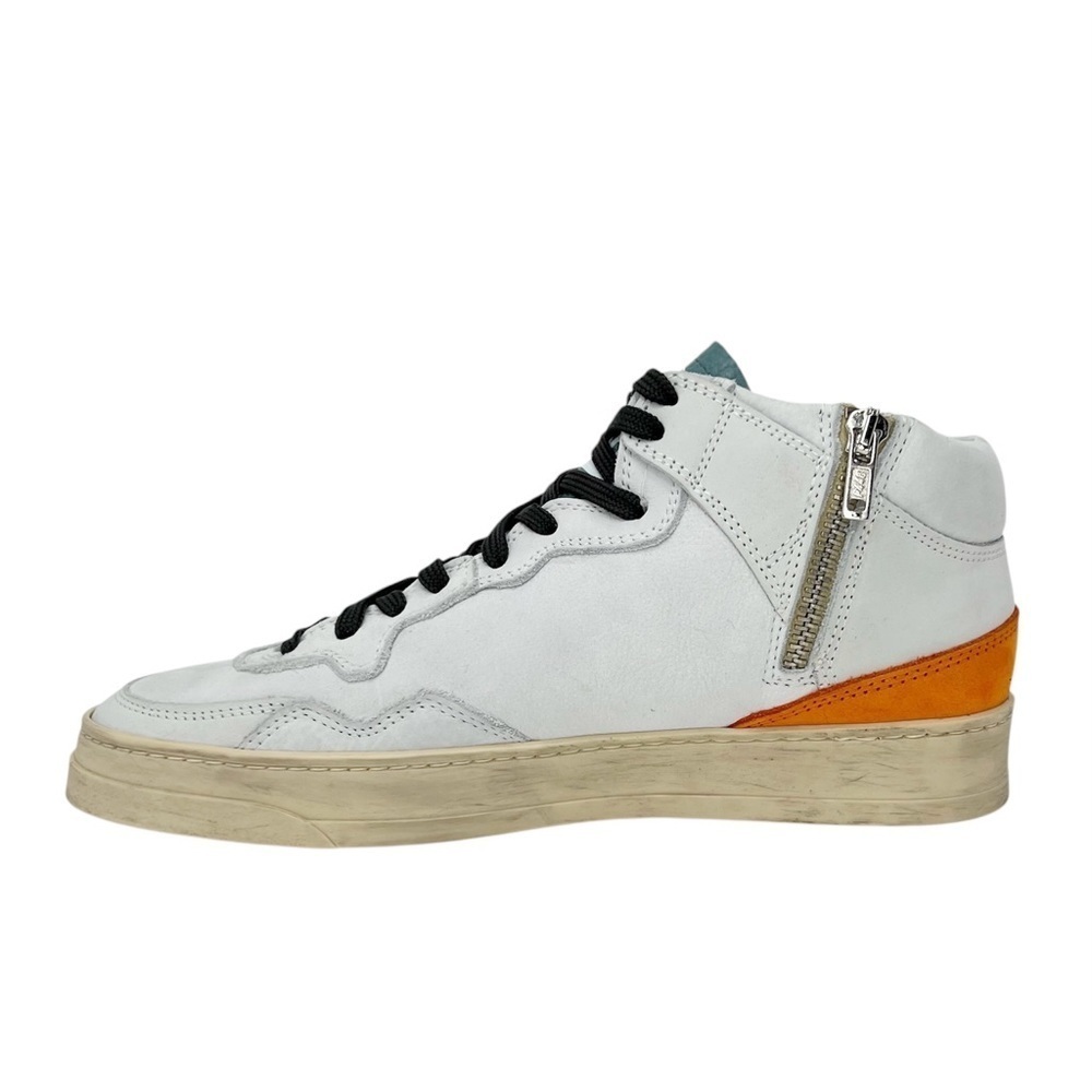 New P448 Balihi High Top Sneaker Women’s Euro Size 39 (US 8.5 - 9) White Orange - Picture 5 of 13
